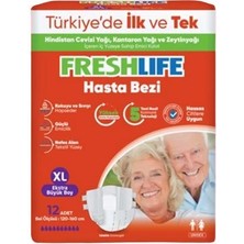 Freshlife Bel Bantlı Hasta Bezi 12 Li Ekstra Büyük Boy Xlarge Bel Ölçüsü 120-160 cm
