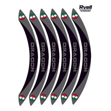 Rvell Vespa Dragon Uyumlu Jant Şeridi Seti - 12 Parça ( Siyah - Gri ) 007