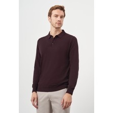  Erkek Mor Basic Polo Yaka Dynamic Fit Rahat Kesim Triko