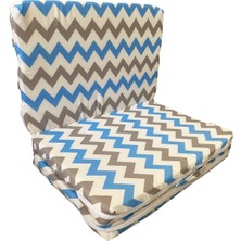 Katlanır Çocuk Yatağı Sünger Yatak Çocuk Oyun Minderi 60X120-4 cm (Mavi-Gri Zikzak)