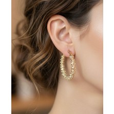 Altın Renk Işıltılı Parlak Halka Küpe – Zarif, Şık ve Göz Alıcı Tasarım | Kadın Moda Takı & Aksesuar