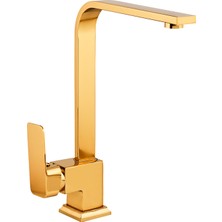 Gold Kare Mutfak Bataryası Eviye Bataryası Çift Girişli Çeşme