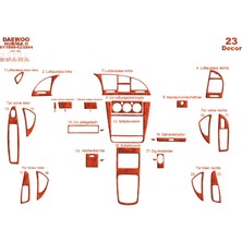 Daewoo Nubira 2 Konsol-Torpido Kaplama 1999-2004 23 Parça Maun