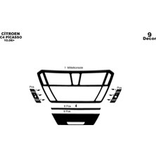 Citroen C4 Picasso Konsol-Torpido Kaplama 2006 9 Parça Piano Black