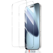 2 Adet iPhone 17 Pro Max Uyumlu Hd+ 0,26MM 9h Temperli Cam Ekran Koruyucu