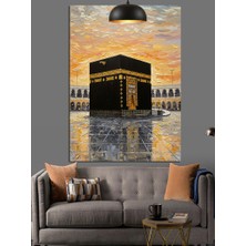 Mekke Kabe Manzarası Dekoratif Kanvas - Mdf Ahşap Tablo