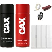 CAXCOLORS Ahşap&lake Dolap Boyası Özel Yapım Akrilik Sprey Boya 400 ml + Parlaklık Verniği