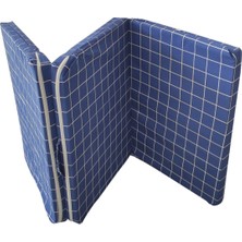 Katlanır Yatak Yer Yatağı Sünger Yatak Tek Kişilik 80X180 Mavi Pano 7 cm