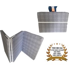 Katlanır Yer Yatağı ve Tek Kişilik Sünger Katlanır Minder Yatak 70X180 cm 6 cm Gri