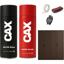 CAXCOLORS Ahşap&lake Dolap Boyası Özel Yapım Akrilik Sprey Boya 400 ml + Parlaklık Verniği