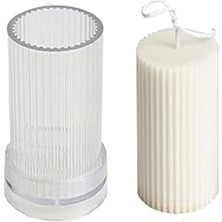 Poli Karbon Mum Kalıbı Dik Çizgili 11X6 cm