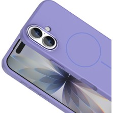 Ottonova Apple iPhone 17  Kılıf M-Safe Şarj Özellikli Metal Kamera Çerçeveli Zore Edi Silikon Kapak - Lila