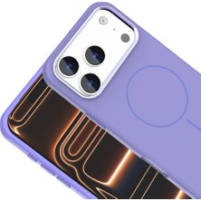 Ottonova Apple iPhone 17 Pro Kılıf M-Safe Şarj Özellikli Metal Kamera Çerçeveli Zore Edi Silikon Kapak - Lila