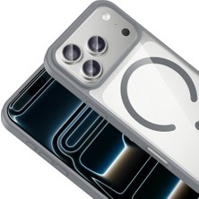 Ottonova Apple iPhone 17 Pro Kılıf M-Safe Wireless Şarj Özellikli Silikon Zore Ege Kapak- Gri