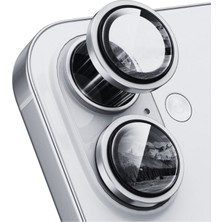 (Metal) iPhone 17 Uyumlu Metal Beyaz Çerçeveli Kamera Lens Koruyucu