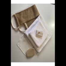 %100 Keten Sırt Lifi, Yüz Lifi, Kese, Ponza Taşı 1. Sınıf Baş ve Vücut Havlusu 6lı Banyo Hamam Seti