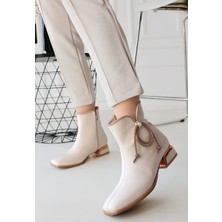 Melina Bej Cilt Topuklu Bot - Lisinya