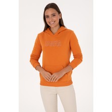 U.S. Polo Assn. Kadın Bakır Şardonlu Kapüşonlu Basic Sweatshirt 50313566-VR182