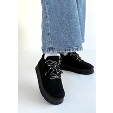 Muden Siyah Süet Bağcıklı Bot - Lisinya