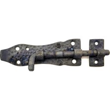 Antika Tarz Dekoratif Pirinç Dövme Kapı Sürgüsü - 7,5cm, Oksit - Lisinya