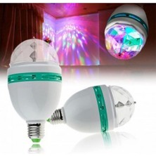 Disco Ampül LED Işıklı Döner Başlıklı Duy Hediyeli ( Lisinya )