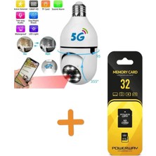 Kablosuz 360 Panoramik Ampul Kamera Güvenlik Kamerası Çift Kablosuz 360 Derece Gece Görüşlü ( Lisinya )