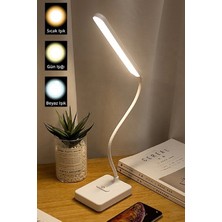 PS-1901 Şarjlı Dokunmatik 30 Ledli Okuma ve Çalışma Işığı Masa Lambası 3 Renk Tonu ( Lisinya )
