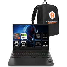 HP Omen 16 Ryzen AI 7 350 RTX 5070 8GB 40GB RAM 2TB SSD 16" FHD+ 144Hz FreeDOS C52R1EAPN328 Gaming Laptop + Per4 Çanta