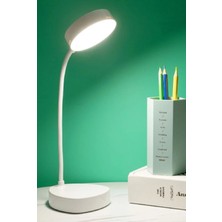 PS-1931 Şarjlı Dokunmatik 20 LED Çalışma Okuma Işığı Flexible Masa Lambası Beyaz ( Lisinya )