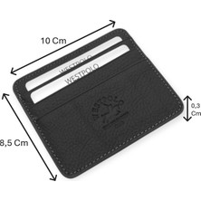 Westpolo Unisex Süper Slim Para Bölmeli Hakiki Deri Ince Kartlık Cüzdan 6 Bölmeli - Koyu Gri