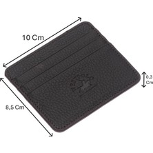 Westpolo Unisex Süper Slim Para Bölmeli Hakiki Deri Ince Kartlık Cüzdan 6 Bölmeli - Kahverengi