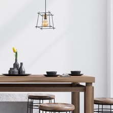 Moira Coman Tekli Tel Sarkıt Avize Siyah, Modern Dekoratif Metal Lamba COMAN-11270