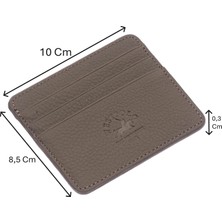 Westpolo Unisex Süper Slim Para Bölmeli Hakiki Deri Ince Kartlık Cüzdan 6 Bölmeli - Kum