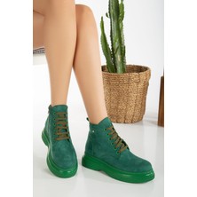 Jiwa Yeşil Süet Bağcıklı Bot - Lisinya