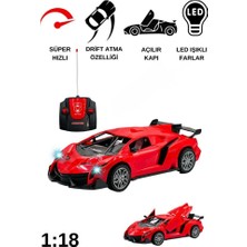 Uzaktan Kumandalı Spor Araba Kapıları Kumanda Kontrollü 1/18 - 789-104 - Kırmızı (Lisinya)