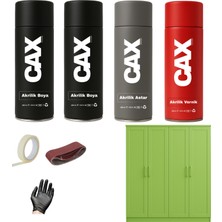 CAXCOLORS Demir&ahşap&plastik Dolap Boyası Özel Yapım Akrilik Sprey Boya Seti 400 ml