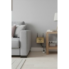 Modern Metal Tasarım Wi-Fi Işaretli Modem / Router Depolama ve Kablo Saklama Organizeri 15X10X10 cm