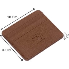 Westpolo Unisex Süper Slim Para Bölmeli Hakiki Deri Ince Kartlık Cüzdan 6 Bölmeli - Taba