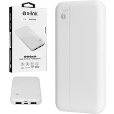 S-Link LP-G10N Beyaz Micro + Type C Girişli 10000 Mah Taşınabilir Şarj Cihazı Powerbank