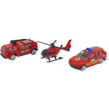 3'lü Iş Makinaları Road Seti - Die Cast - DS044 - Itfaiye (Lisinya)