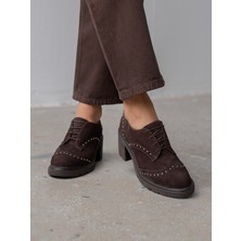 Lysi Koyu Kahve Süet Hakiki Deri Kadın Makosen