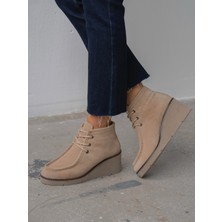 Durel Bej Süet Hakiki Deri Kadın Bot