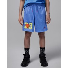 Nike Nıke Jordan Air Flame Royal Mavi Erkek Çocuk Şort 95D944 Mavi - Turuncu Renkli Basketbol Şortu