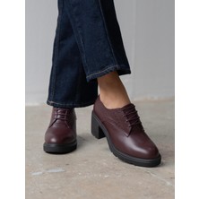 Svor Bordo Hakiki Deri Kadın Makosen