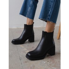 Stark Siyah Hakiki Deri Kadın Bot