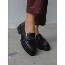 Ruel Siyah Hakiki Deri Kadın Makosen