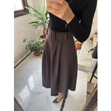 Kadın Antrasit Midi Boy Etek