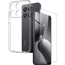 Xiaomi 14T Şeffaf Silikon Kılıf + Cam Ekran Koruyucu Seti