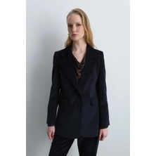 Gusto Anka Koleksiyonu Fitilli Kadife Blazer Ceket - Lacivert