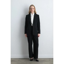 Gusto Tek Düğmeli Blazer Ceket - Siyah